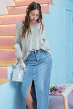 Load image into Gallery viewer, Striped Drop Shoulder V-neck Knit Top