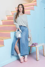 Load image into Gallery viewer, Striped Drop Shoulder V-neck Knit Top