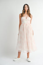 Load image into Gallery viewer, Floral Organza Plunged Midi Dress