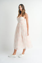 Load image into Gallery viewer, Floral Organza Plunged Midi Dress