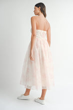 Load image into Gallery viewer, Floral Organza Plunged Midi Dress