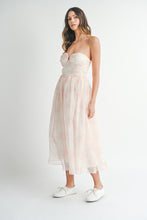 Load image into Gallery viewer, Floral Organza Plunged Midi Dress