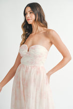 Load image into Gallery viewer, Floral Organza Plunged Midi Dress