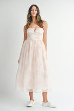Load image into Gallery viewer, Floral Organza Plunged Midi Dress