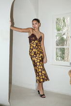 Load image into Gallery viewer, Floral Long Dress with Trim on Top
