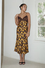 Load image into Gallery viewer, Floral Long Dress with Trim on Top