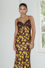 Load image into Gallery viewer, Floral Long Dress with Trim on Top