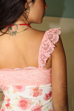 Load image into Gallery viewer, Pink Rose Mesh Lace Top Long Dress