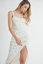 Load image into Gallery viewer, Floral Ruched Midi Corset Dress