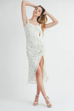 Load image into Gallery viewer, Floral Ruched Midi Corset Dress