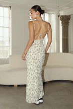 Load image into Gallery viewer, Green Floral Bias-Cut Long Dress