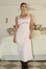Load image into Gallery viewer, Lace Mesh Contrast Ditsy Floral Long Dress