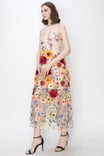 Load image into Gallery viewer, Sleeveless Floral Embroidered Midi Dress
