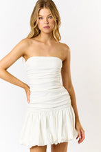 Load image into Gallery viewer, Tube Riffle Mini Dress with Bubble Ruffle Hem