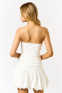 Tube Riffle Mini Dress with Bubble Ruffle Hem