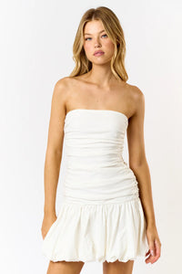 Tube Riffle Mini Dress with Bubble Ruffle Hem