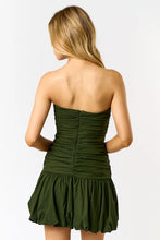 Load image into Gallery viewer, Tube Riffle Mini Dress with Bubble Ruffle Hem