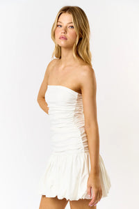 Tube Riffle Mini Dress with Bubble Ruffle Hem