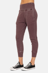 Cotton Blend Waffle Knit Jogger