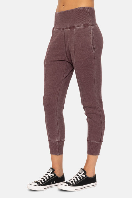 Cotton Blend Waffle Knit Jogger