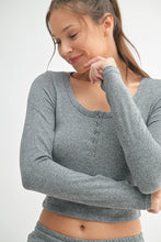 Load image into Gallery viewer, Brushed Hacci Button Henley Top