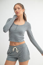 Load image into Gallery viewer, Brushed Hacci Button Henley Top