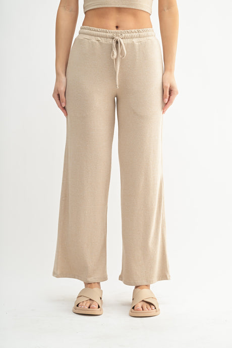 Brushed Hacci Wide Leg Lounge Pants (Copy)