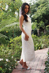 Textured Slip Dress with Spaghetti Straps