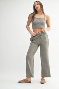 Brushed Hacci Wide Leg Lounge Pants