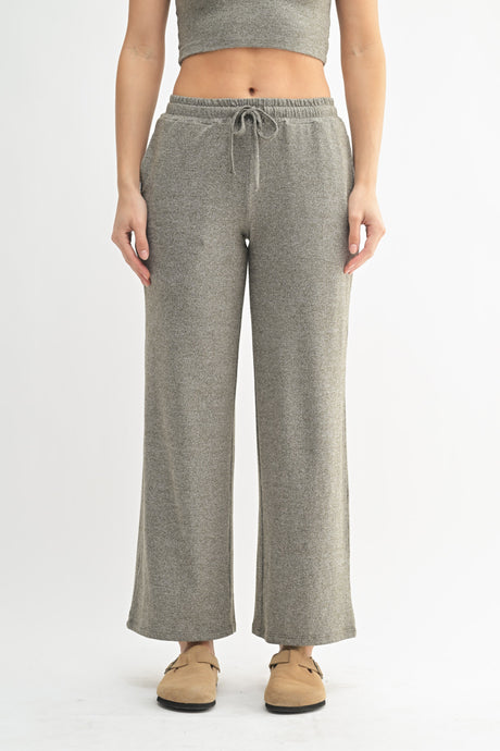 Brushed Hacci Wide Leg Lounge Pants