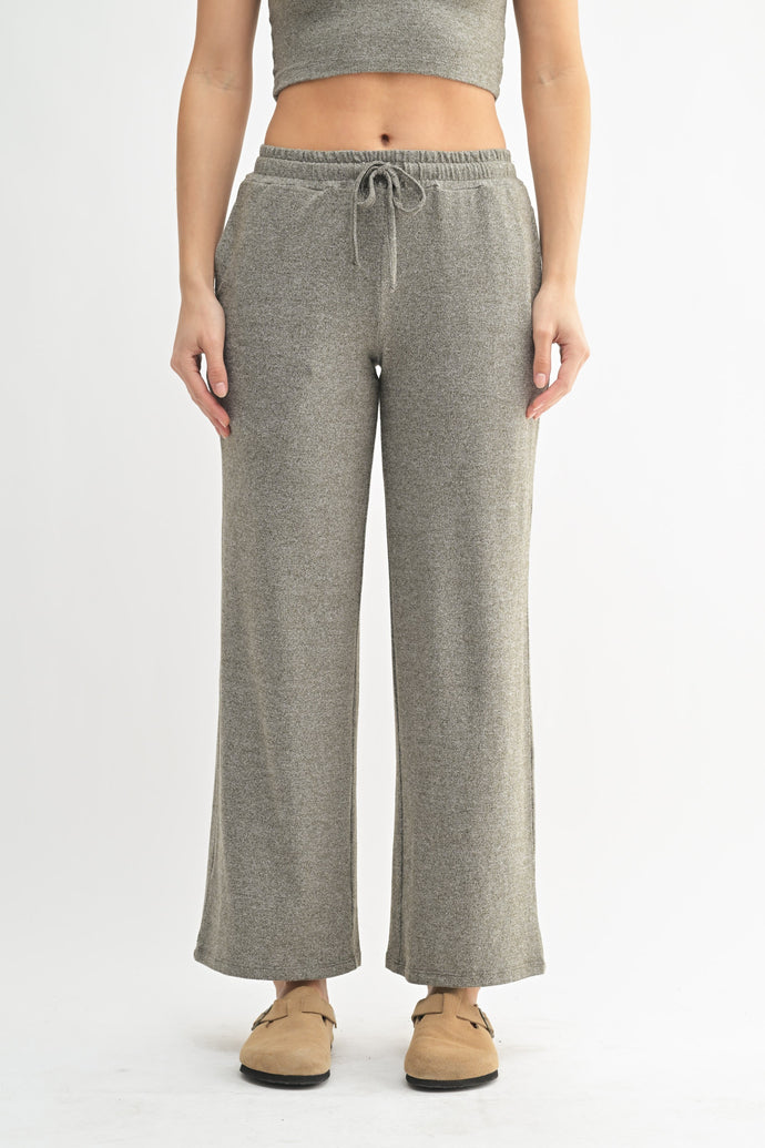 Brushed Hacci Wide Leg Lounge Pants