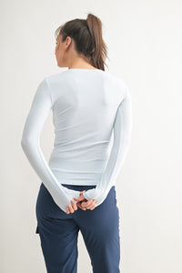 Essential Long Sleeve Micro Ribbed Athleisure Top