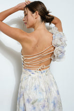 Load image into Gallery viewer, Floral One-shoulder Dots Chiffon Maxi Dress