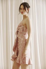 Load image into Gallery viewer, Large Floral Print Bow Glam Mini Dress