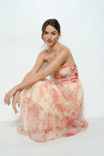 Load image into Gallery viewer, Floral Tiered Strapless Maxi Dress