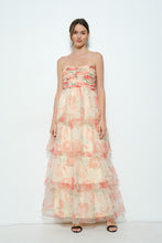 Load image into Gallery viewer, Floral Tiered Strapless Maxi Dress