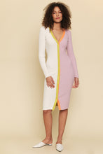 Load image into Gallery viewer, Color Blocked Long Sweater Dress Cardigan