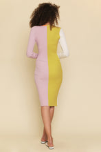 Load image into Gallery viewer, Color Blocked Long Sweater Dress Cardigan