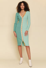 Load image into Gallery viewer, Color Blocked Long Sweater Dress Cardigan