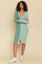 Load image into Gallery viewer, Color Blocked Long Sweater Dress Cardigan