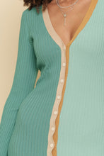 Load image into Gallery viewer, Color Blocked Long Sweater Dress Cardigan