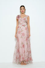 Load image into Gallery viewer, Floral Print Flower Corsage Detail Maxi Dress