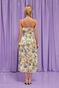 Floral Ruffle Sleeveless Midi Dress