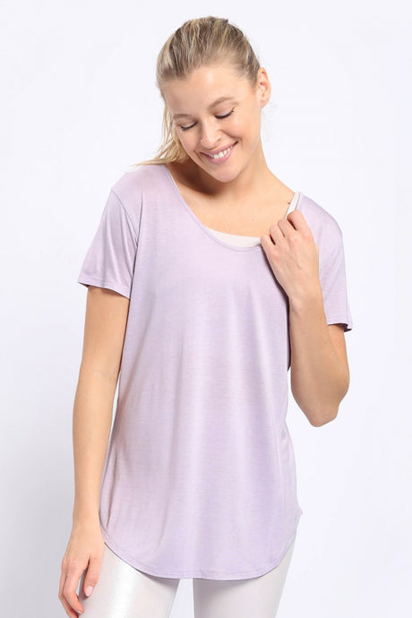 Essential Wave Side Tie Front Detail Top-Lilac