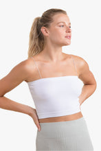 Load image into Gallery viewer, Ribbed Seamless Tube Top with Straps - White