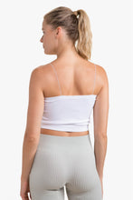 Load image into Gallery viewer, Ribbed Seamless Tube Top with Straps - White