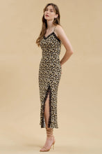 Load image into Gallery viewer, Floral Lace Trim Split Thigh Slip Maxi Dress