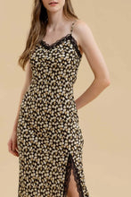Load image into Gallery viewer, Floral Lace Trim Split Thigh Slip Maxi Dress
