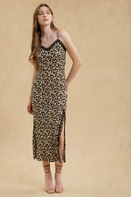 Load image into Gallery viewer, Floral Lace Trim Split Thigh Slip Maxi Dress