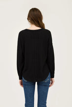 Load image into Gallery viewer, V-neck Half Button Long Sleeve Knit Top
